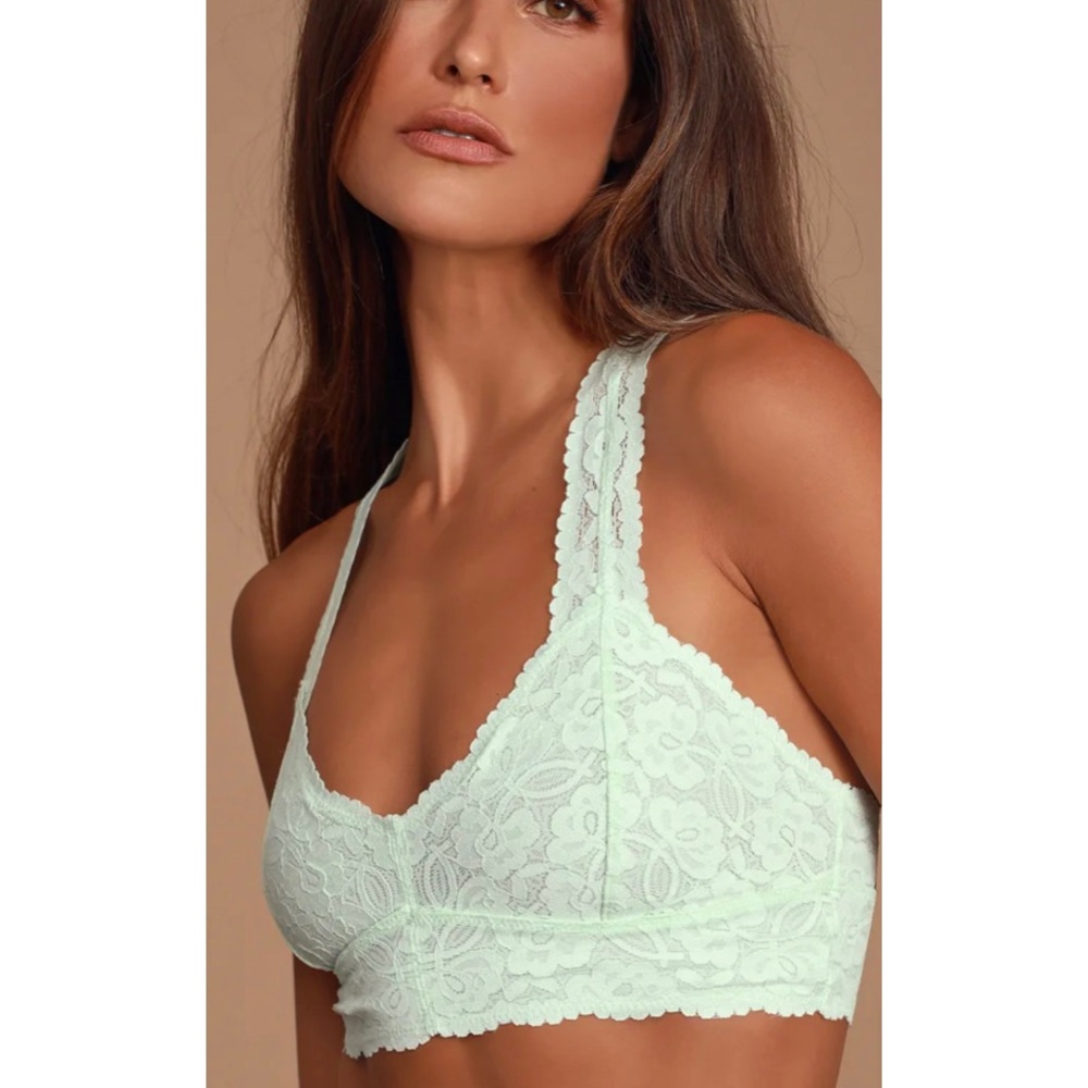 FREE PEOPLE Galloon Racerback Mint Green Lace Bralette